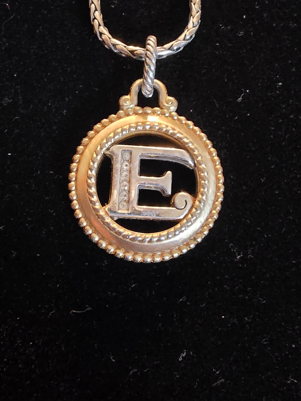 Brighton ABC Monogram Letter E Charm And BRIGHTON chain